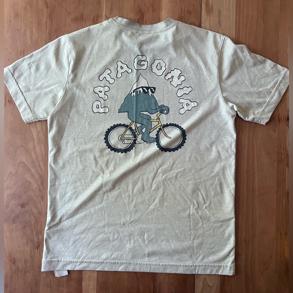 Patagonia Kid's Cream Graphic Bike T-Shirt